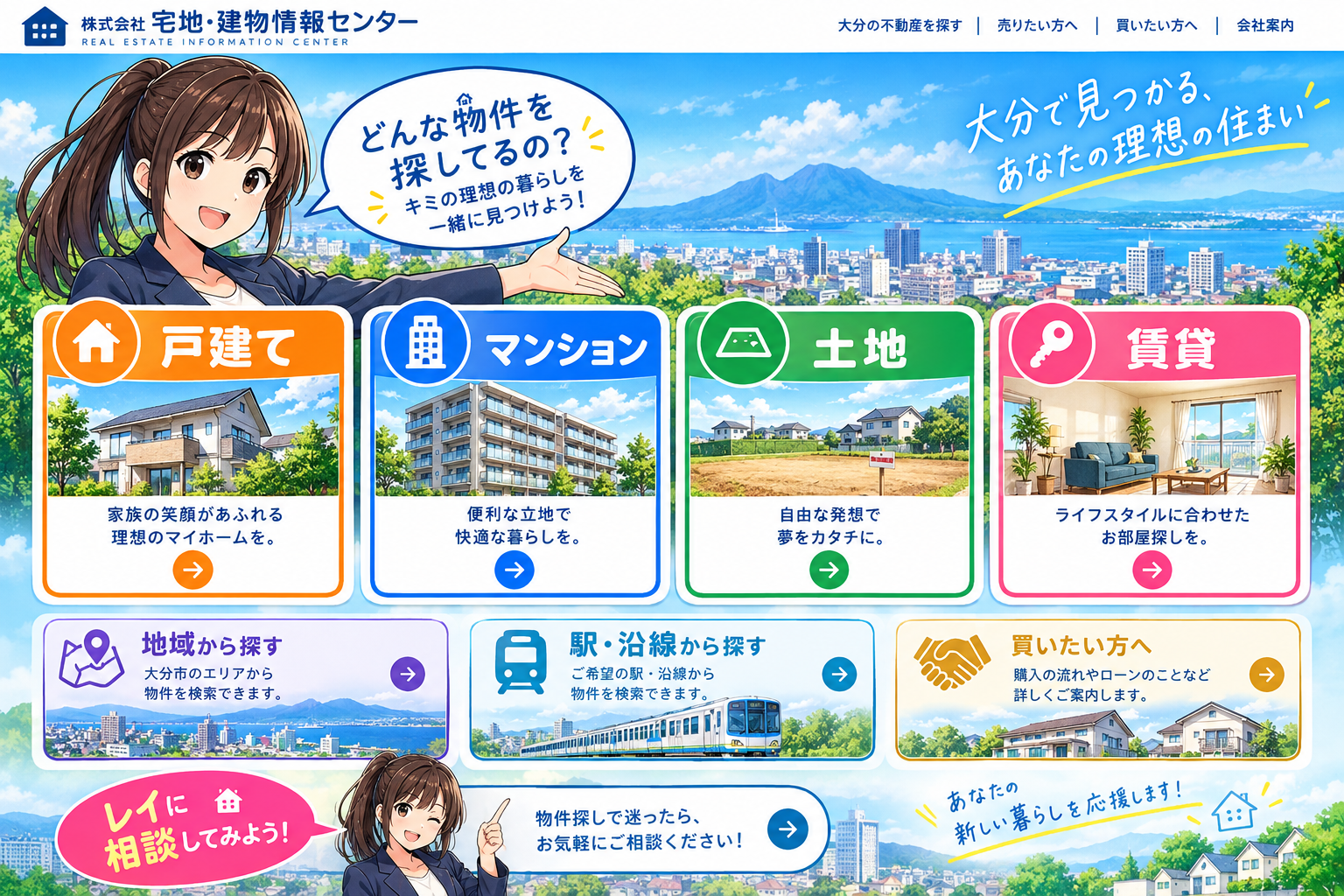 REIC 大分の不動産物件検索メニュー